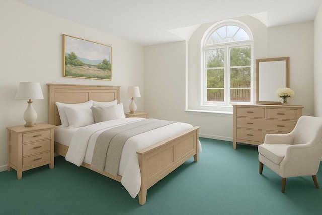 bedroom featuring baseboards and carpet flooring