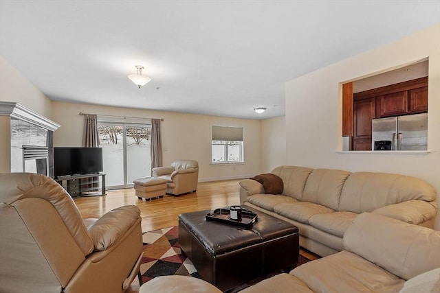 living room featuring hardwood / wood-style floors