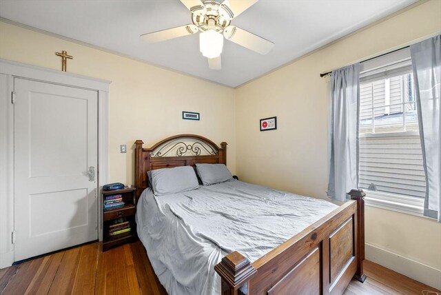 165 Harriet Ave, Quincy, MA 02171 - bedroom with wood finished floors and ceiling fan