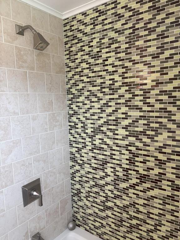 110 Atwell Cir, Marshfield, MA 02050 - bathroom featuring ornamental molding and shower / washtub combination