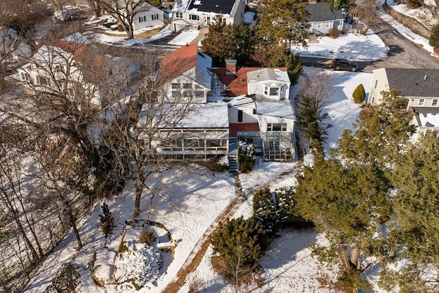 view of snowy aerial view