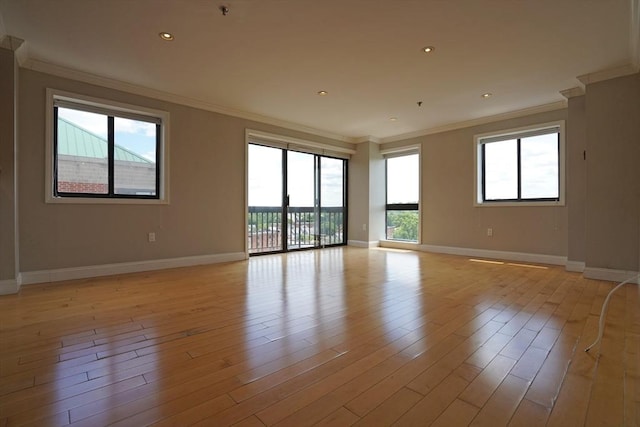 15 N Beacon St Unit 1006, Boston, MA 02134 - unfurnished room with crown molding, light wood-style flooring, and baseboards