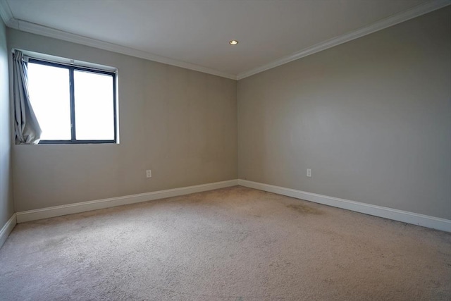 15 N Beacon St Unit 1006, Boston, MA 02134 - unfurnished room featuring ornamental molding, baseboards, light carpet, and recessed lighting