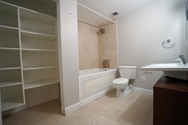 15 N Beacon St Unit 1006, Boston, MA 02134 - full bath featuring bathing tub / shower combination, toilet, tile patterned floors, and baseboards
