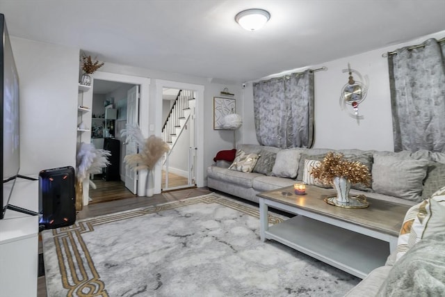 631 Chestnut St, Athol, MA 01331 - living area featuring stairs and wood finished floors