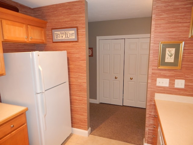 kitchen with white refrigerator