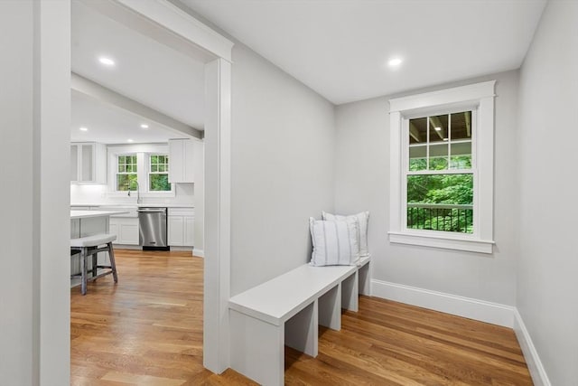 6 Ivy Cir, Winchester, MA 01890 - mudroom with light wood-style flooring and recessed lighting