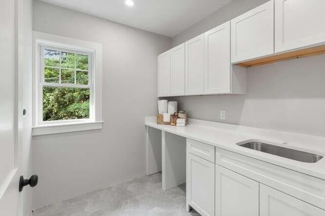 6 Ivy Cir, Winchester, MA 01890 - kitchen featuring light countertops, white cabinets, and recessed lighting