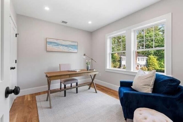 6 Ivy Cir, Winchester, MA 01890 - office featuring light wood-style flooring and recessed lighting