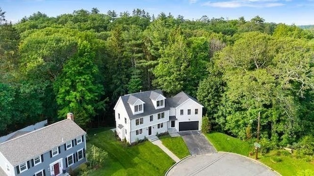 6 Ivy Cir, Winchester, MA 01890 - view from above of property with a forest