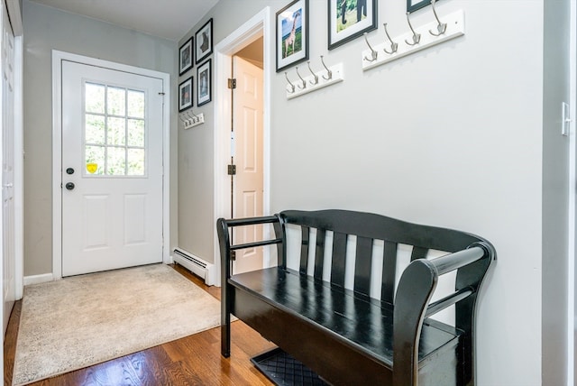 entryway featuring hardwood / wood-style flooring