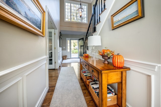 entrance foyer with dark wood-type flooring