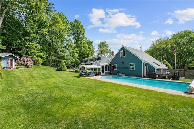49 Karen Rd, Hanover, MA 02339 - rear view of property featuring an outdoor pool