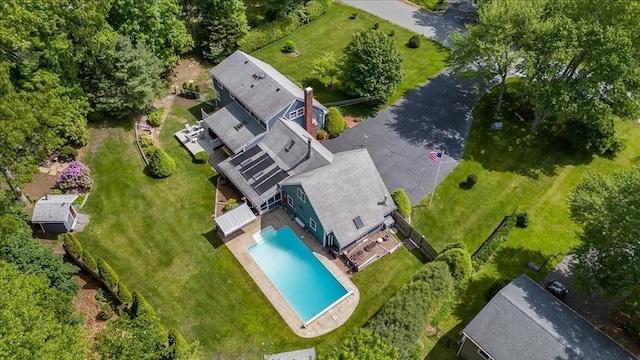 49 Karen Rd, Hanover, MA 02339 - aerial view of property and surrounding area featuring a pool area