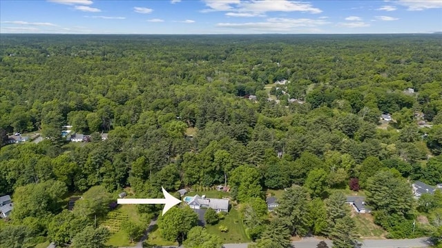 49 Karen Rd, Hanover, MA 02339 - aerial view of property and surrounding area with a heavily wooded area