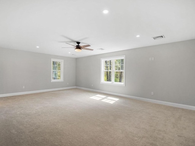 316 Old Westport Rd, Dartmouth, MA 02747 - unfurnished room with light carpet, ceiling fan, baseboards, and recessed lighting