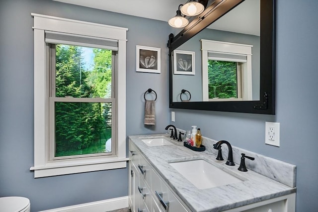 110 Middlefield Rd, Chester, MA 01011 - bathroom with double vanity and toilet