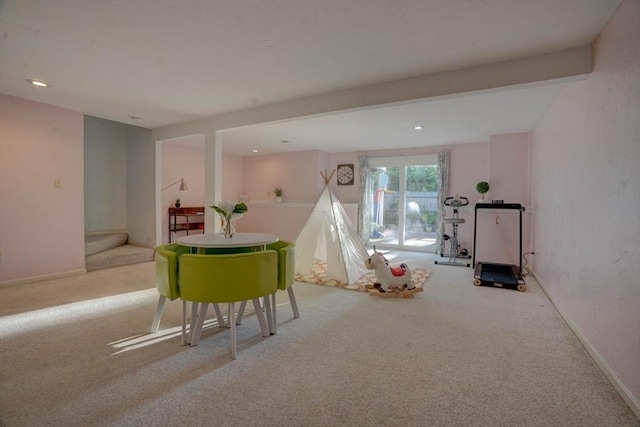 25 Church St Unit 2, Weymouth, MA 02189 - game room featuring carpet and recessed lighting
