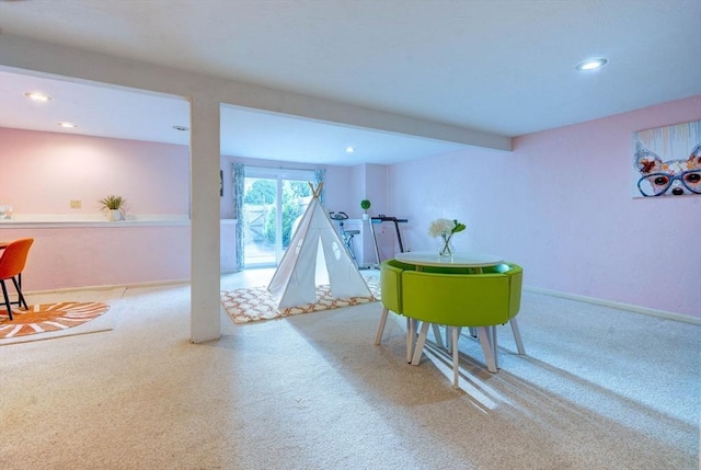 25 Church St Unit 2, Weymouth, MA 02189 - rec room featuring carpet, recessed lighting, and baseboards