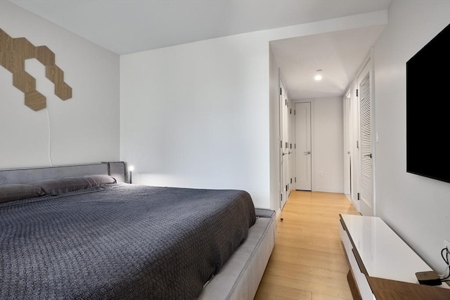 bedroom featuring light hardwood / wood-style flooring