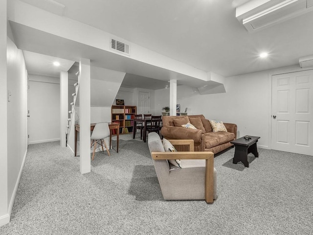 125 Grove St, Norwell, MA 02061 - carpeted living area featuring recessed lighting and stairs