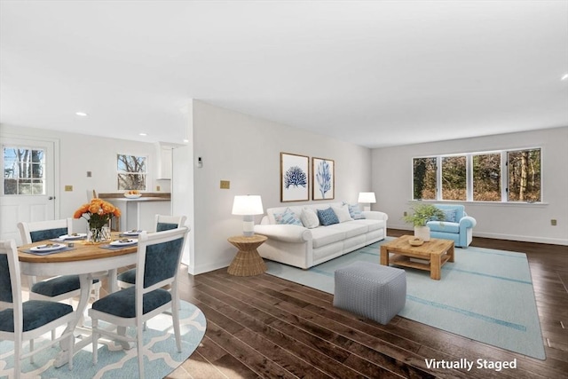 506 Woods Hole Rd, Falmouth, MA 02543 - living area featuring wood finished floors, recessed lighting, and baseboards