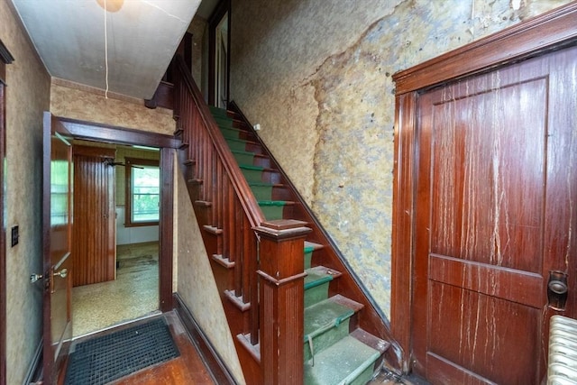 stairway with radiator