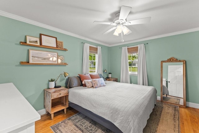 2025 S St, Bridgewater, MA 02324 - bedroom with crown molding, wood finished floors, baseboards, and ceiling fan