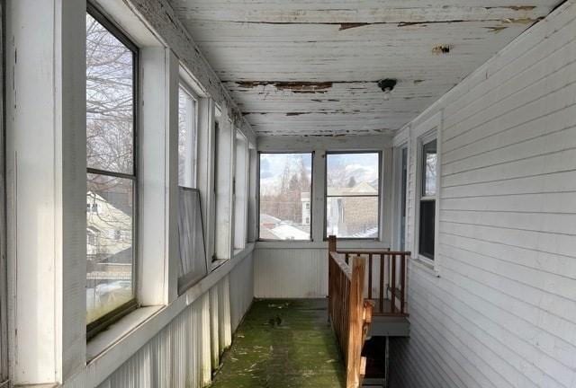 view of unfurnished sunroom