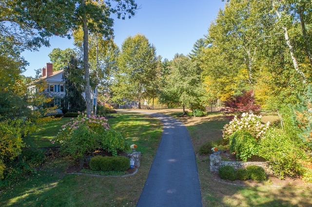 view of home's community featuring a lawn