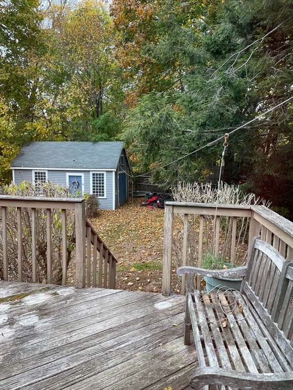 deck with a storage unit