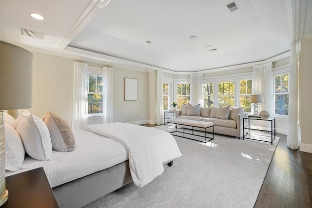 210 Monument Farm Rd, Concord, MA 01742 - bedroom with baseboards, recessed lighting, visible vents, and wood finished floors