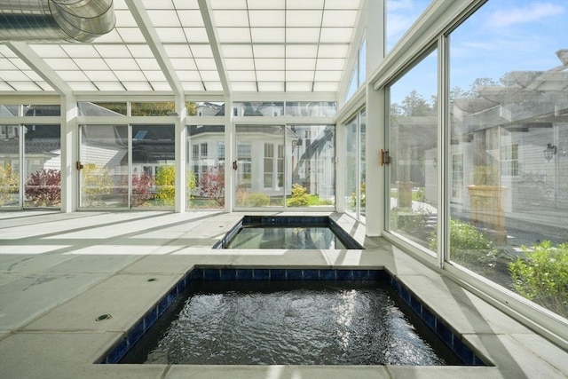 210 Monument Farm Rd, Concord, MA 01742 - unfurnished sunroom featuring a jacuzzi