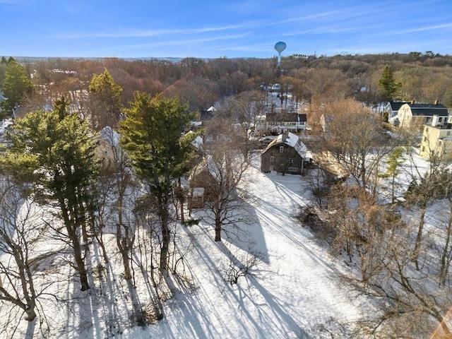 view of snowy aerial view