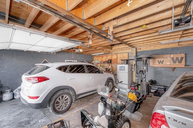 garage featuring fridge