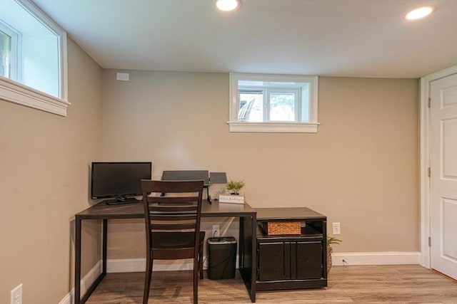 7 Luan Cir, Chelmsford, MA 01824 - home office featuring wood finished floors, recessed lighting, and baseboards