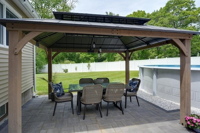 7 Luan Cir, Chelmsford, MA 01824 - view of patio featuring a gazebo and outdoor dining area