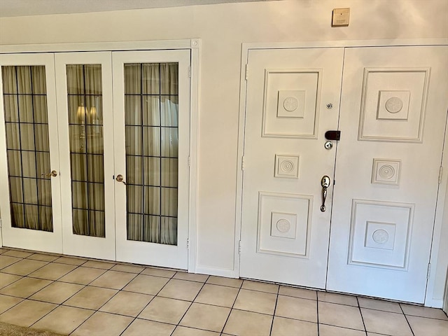 doorway to property with french doors
