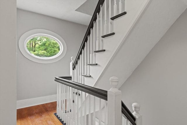 8 Hobson Ave, Worcester, MA 01603 - stairs with wood-type flooring and baseboards
