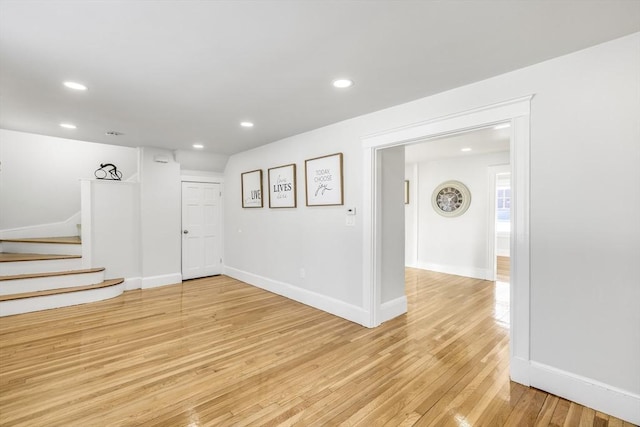 interior space featuring light wood-type flooring