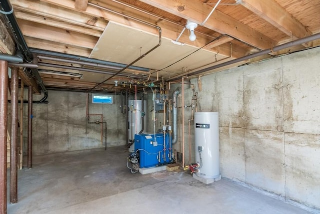 231 Audubon Rd, Northampton, MA 01053 - unfinished basement with water heater and a heating unit