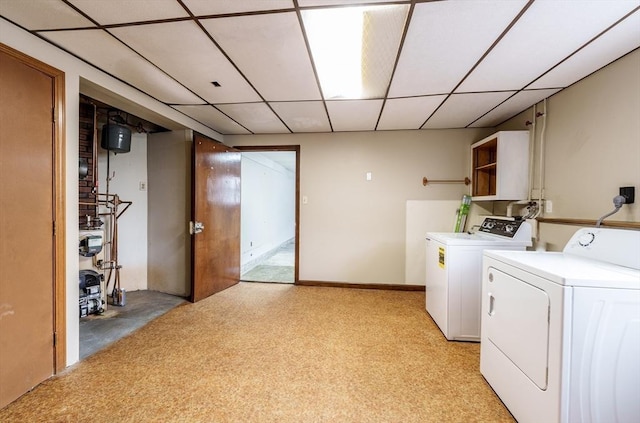 20 Cady St, Ludlow, MA 01056 - laundry room with washer and clothes dryer and light colored carpet