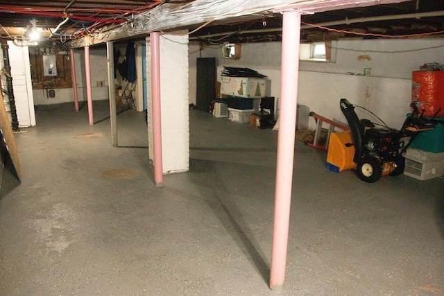unfinished below grade area with water heater