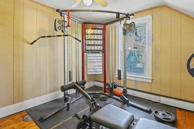 40 By St, Lowell, MA 01850 - exercise area featuring a ceiling fan and baseboards