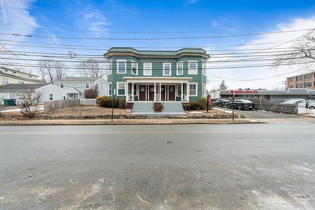 view of front of home featuring covered porch