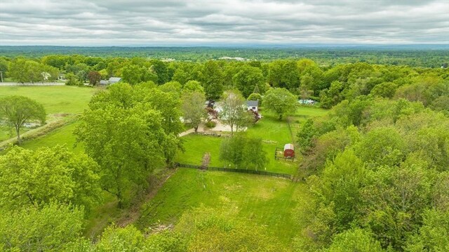 6 Hitching Post Ln, Wilbraham, MA 01095 - aerial view of sparsely populated area with a heavily wooded area