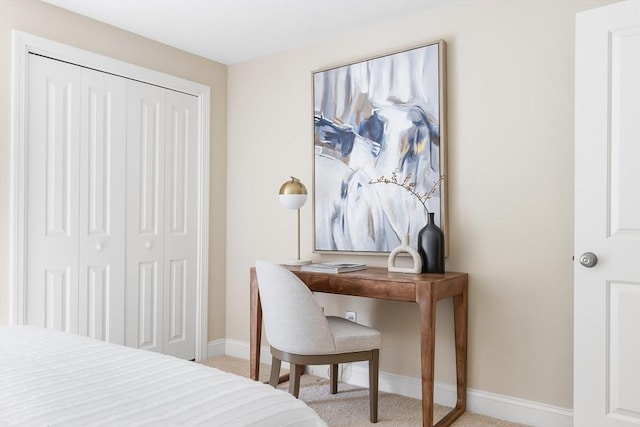 7 Langdon Rd, Natick, MA 01760 - carpeted bedroom with baseboards, a closet, and an office area