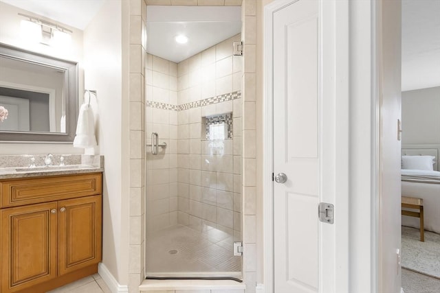 7 Langdon Rd, Natick, MA 01760 - bathroom with a shower stall, vanity, and baseboards