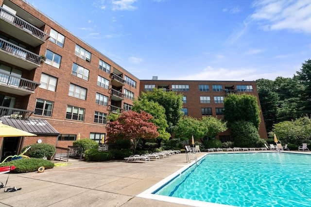 view of pool with a patio