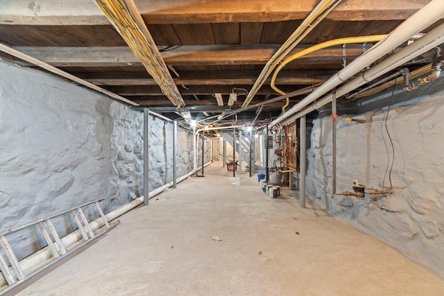 view of unfinished below grade area